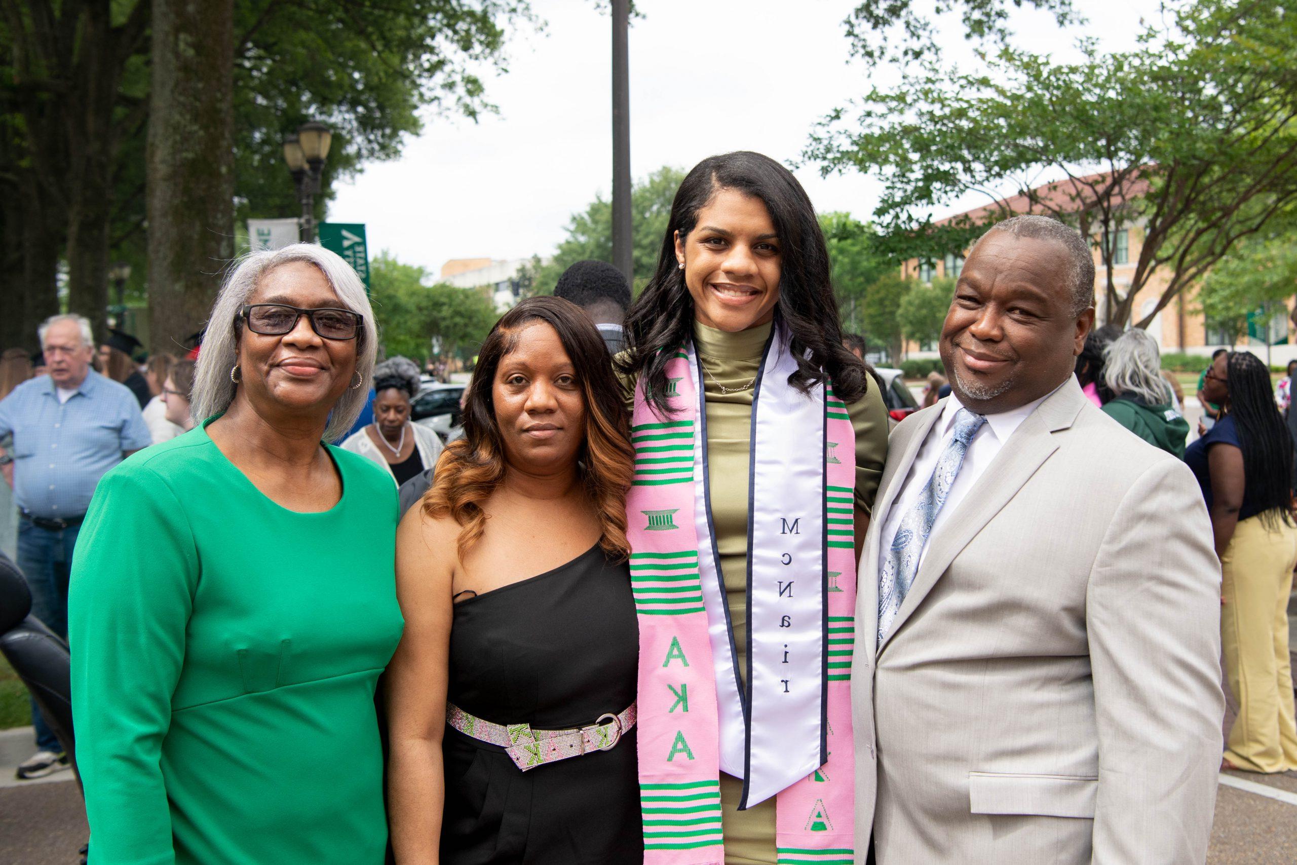 Kye Richardson and her family on her graduation day.